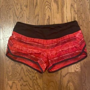 Lululemon Red Lined Speed Shorts Size 6